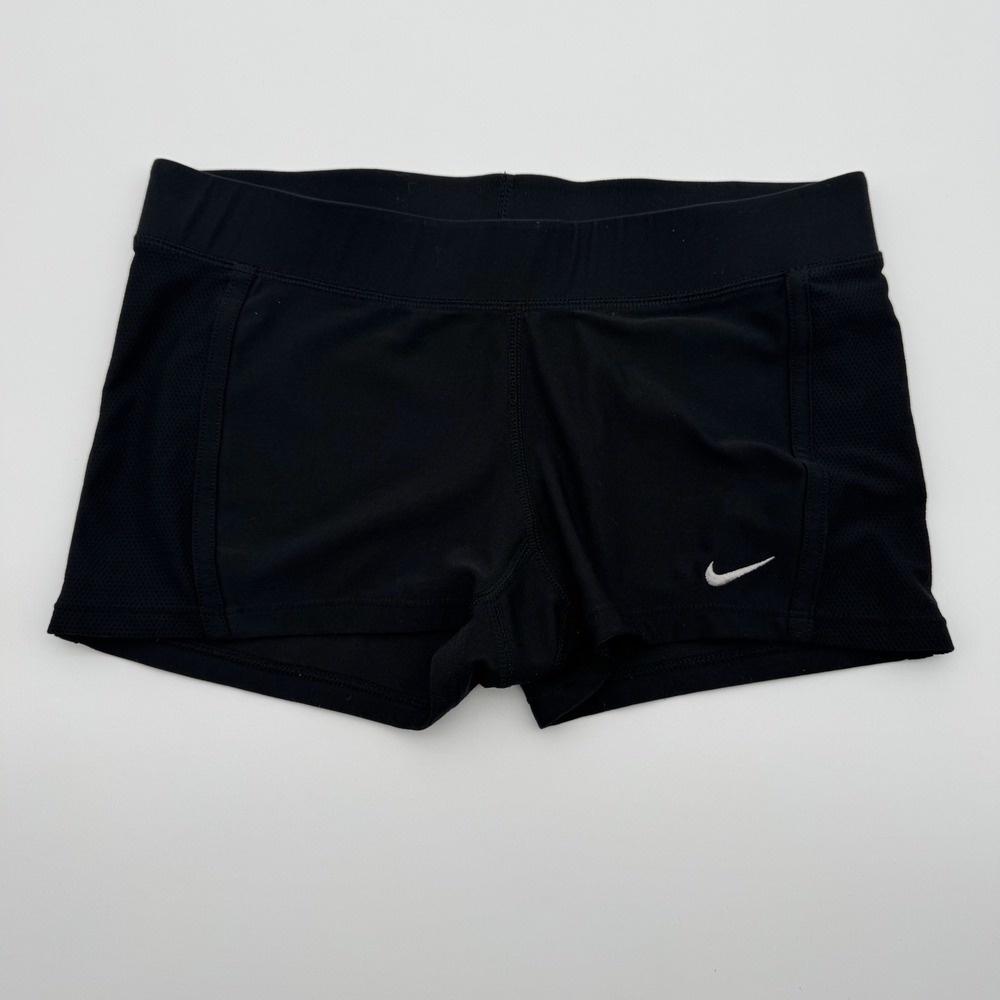 Nike Dri-FIT Women Black Volleyball Compression Shorts XS Mesh Panels